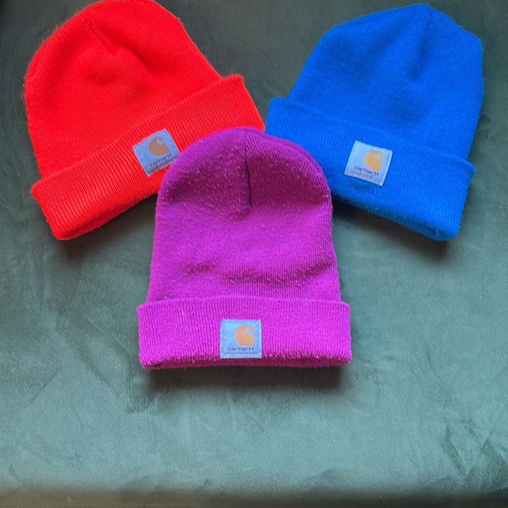 Carhartt Red and Blue Knit Hats